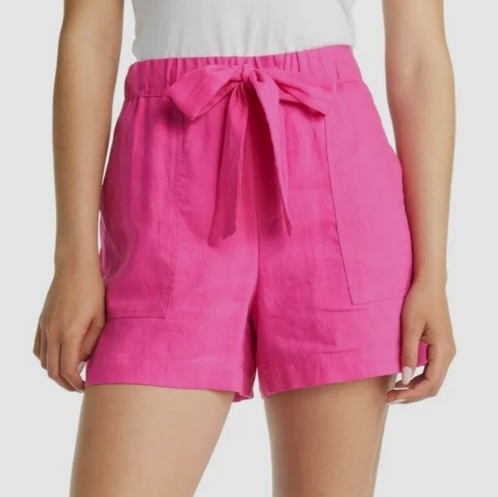 Sanctuary Hot Pink Linen Blend Shorts With Pockets Size XS